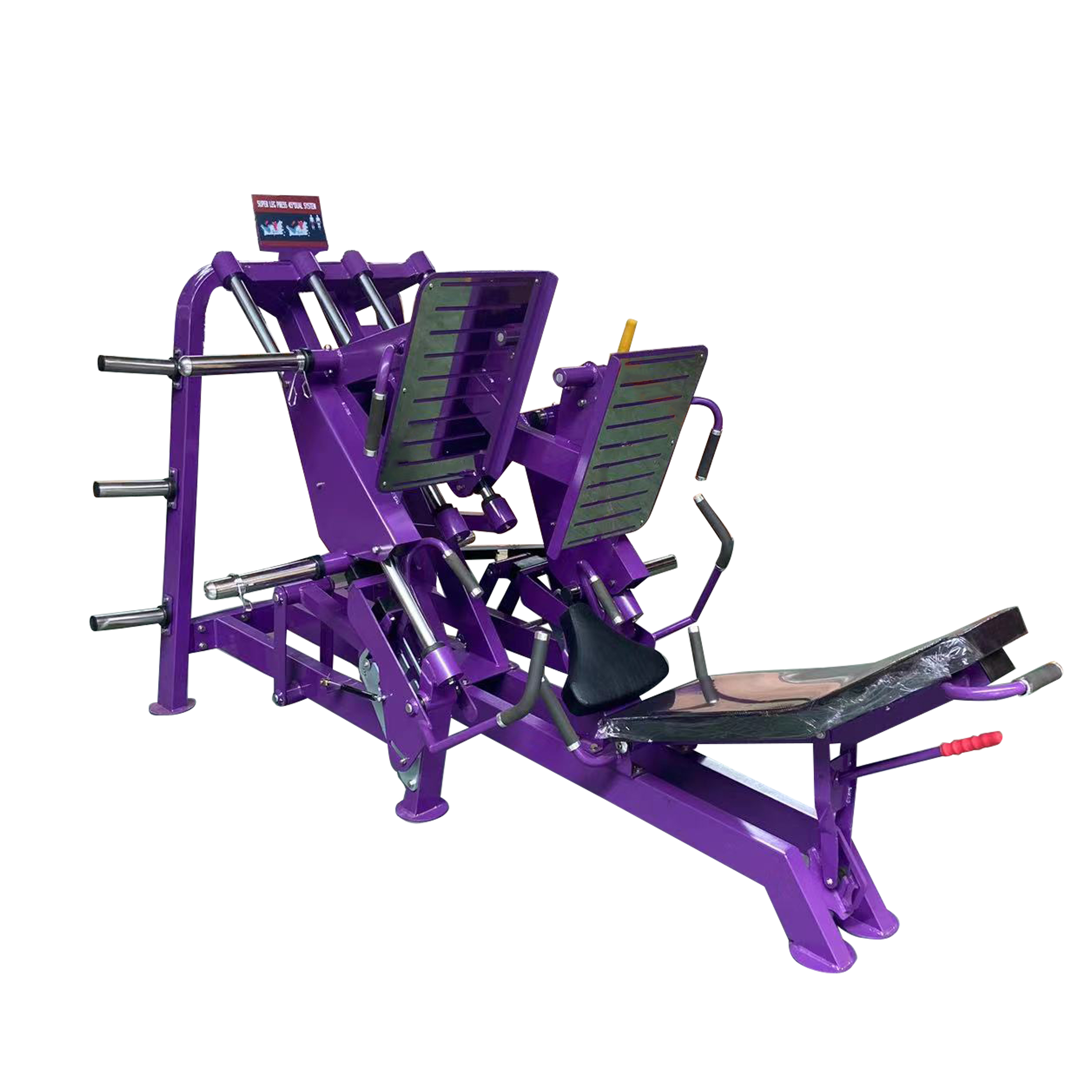 Purple Commercial PU Leather Dual Systerm ISO Leg Press